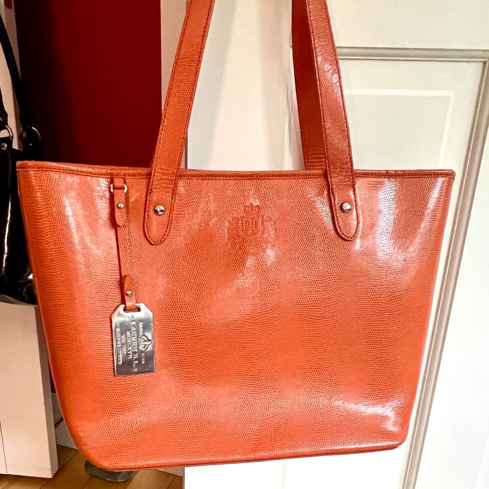Ralph Lauren Bright Orange Tote Bag